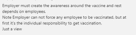 Respondent screenshot on educating employees